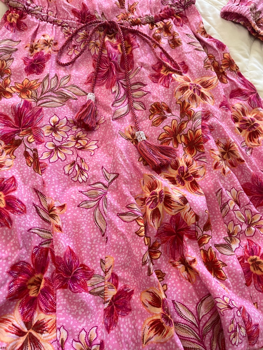 LOFT Pink Floral Tie-Waist Swim Coverup Dress size small P - Picture 6 of 8